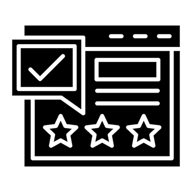 Rating Glyph Solid Black Illustration