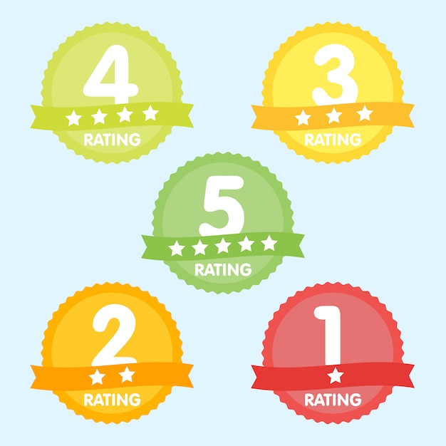 Rating label stars set