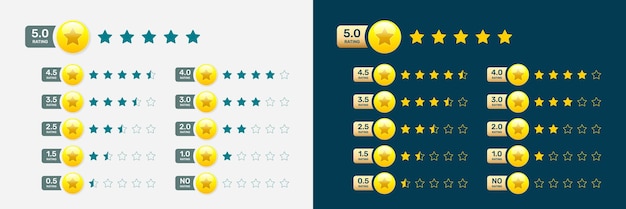 Rating stars badges Set F