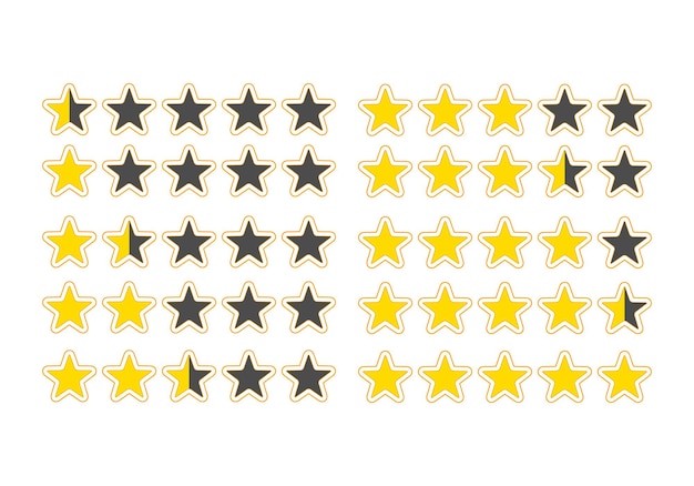 Vector rating stars flat cartoon vector set