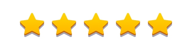Rating stars gold realistic style for feedback