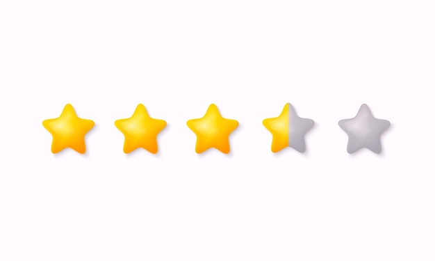 Vector rating stars icon for review product collection icon design for game ui banner design for app