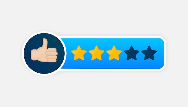 Rating sterren badges op een witte achtergrond. Vector illustratie.