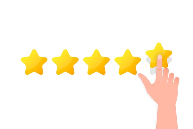 Rating sterren badges op een witte achtergrond vectorillustratie