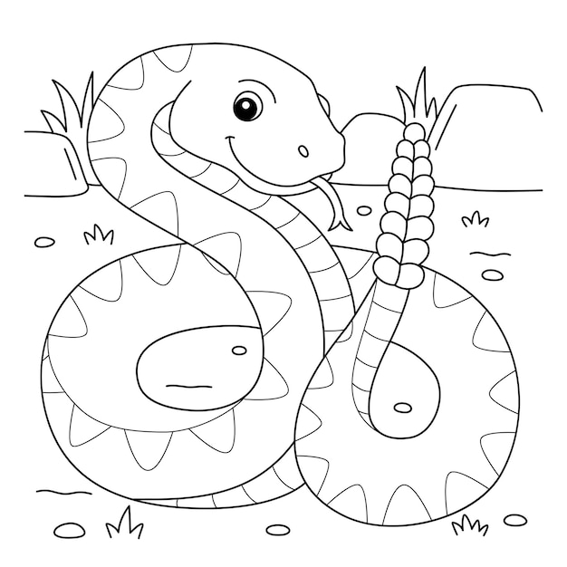 Rattlesnake Animal Coloring Page for Kids