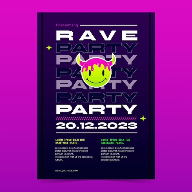 Disegno del manifesto del rave party