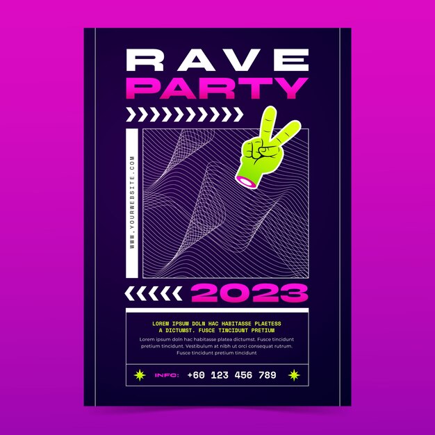 Disegno del manifesto del rave party