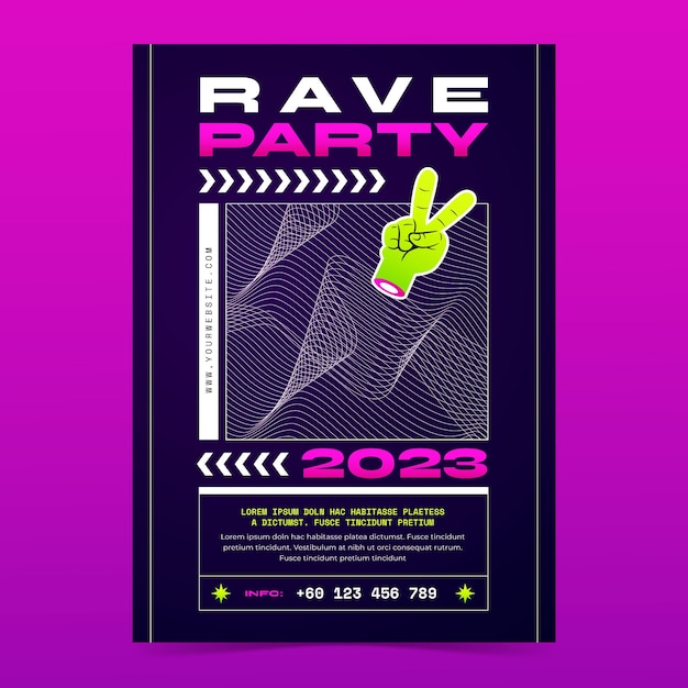 Rave party posterontwerp