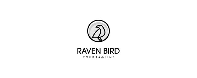 ベクトル レイヴン・バード (raven bird) のロゴタイプのテンプレート