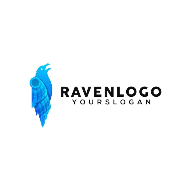 Raven colorful logo design template