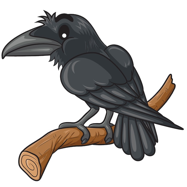 Vector raven cute cartoon