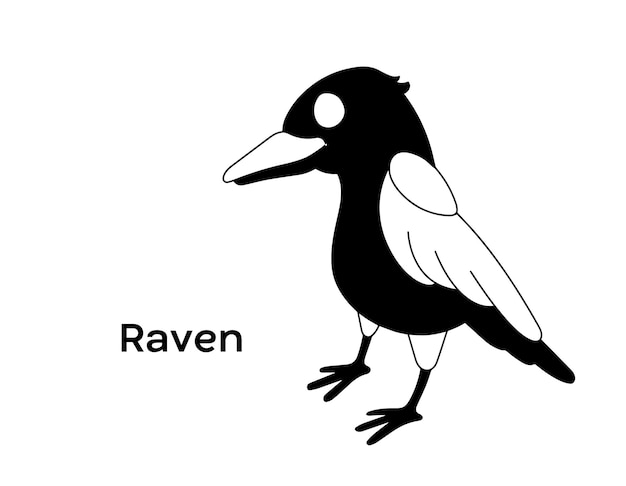 Raven isolated vector Silhouettes.