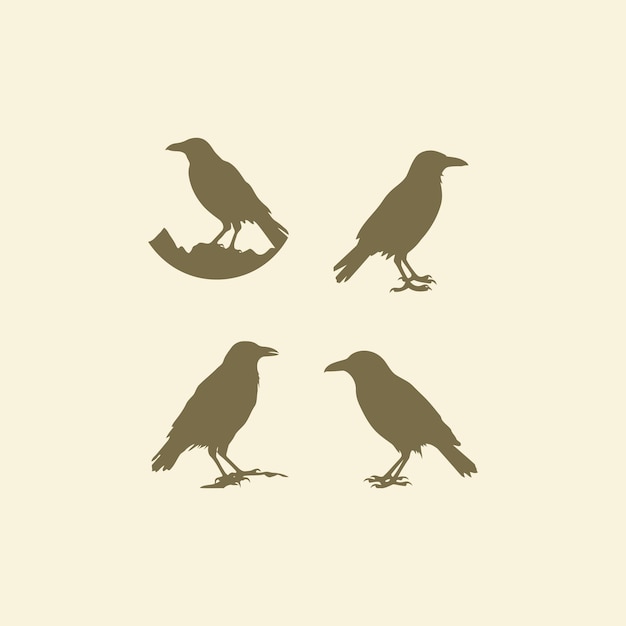 Raven logo design vector illustration