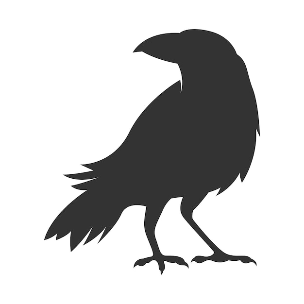 Vector raven logo icon design illustration