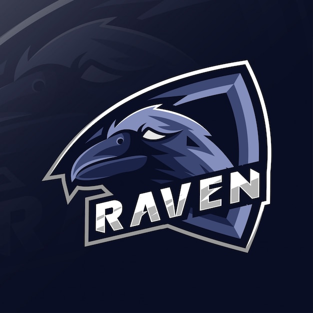Raven logo mascotte design esport