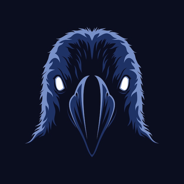 Vector raven scary face illustration vector