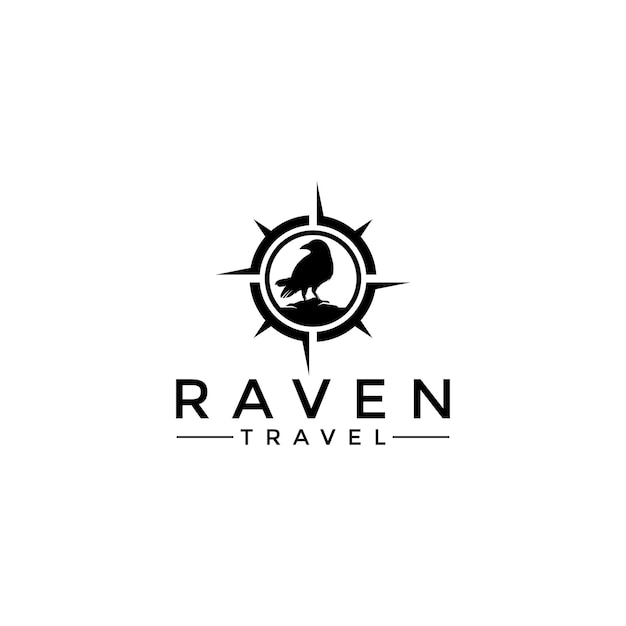 Шаблон дизайна логотипа Raven Travel