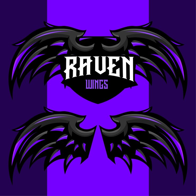 ВЕКТОРНАЯ ИЛЛЮСТРАЦИЯ ЛОГОТИПА RAVEN WINGS ESPORT