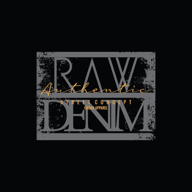 Vector raw denim t-shirt en kledingontwerp