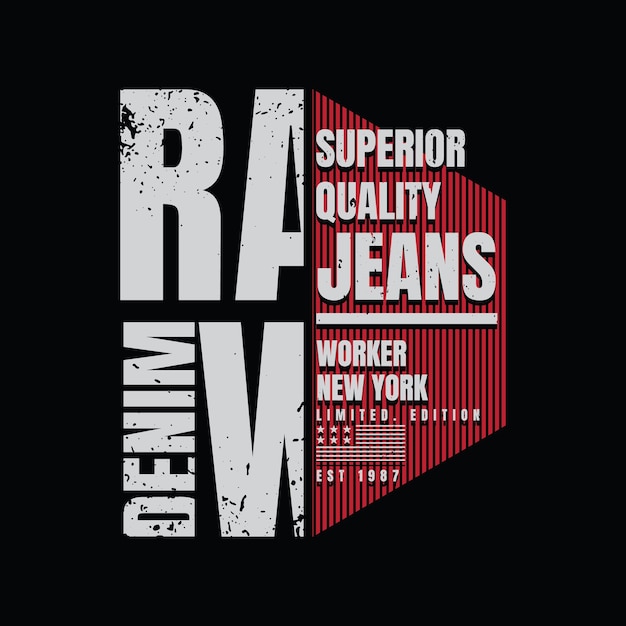 Raw denim tshirt and apparel design