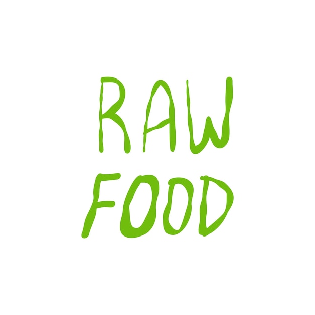 Raw food eco organic labels bio ecology vegan badge hand drawn vector healthy food icon