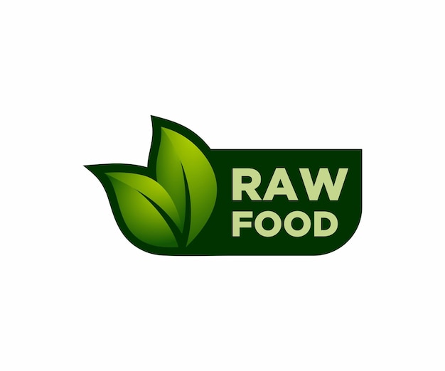 Raw food label stamp vector