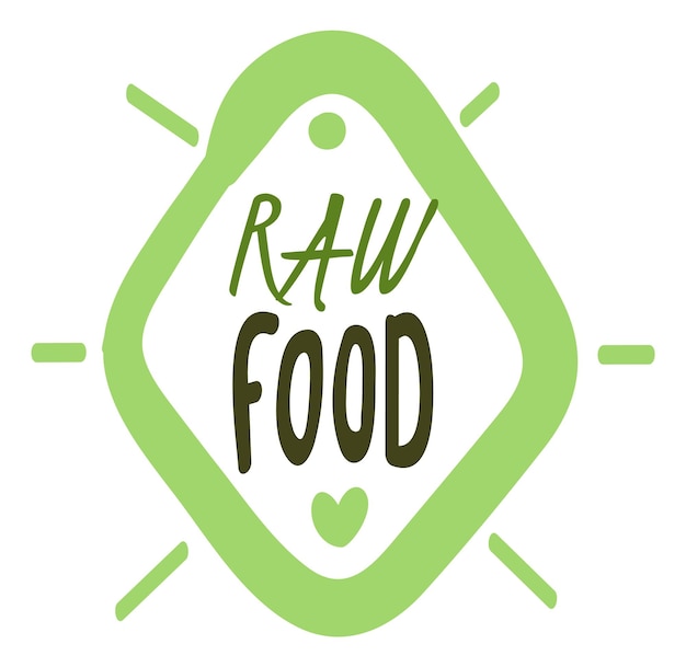 Raw food sticker Groen biologisch vers product