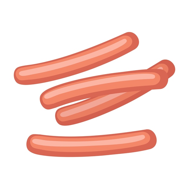 Vector raw frankfurter worst vector kleur vector illustratie icon geïsoleerd op wit