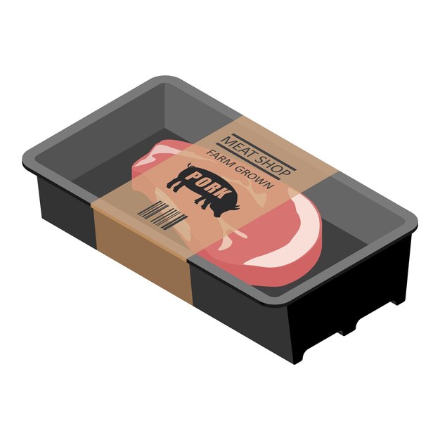raw fresh pork meat food packing design