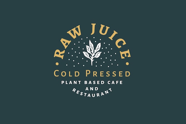 Vector raw juice - cold pressed logo and label template