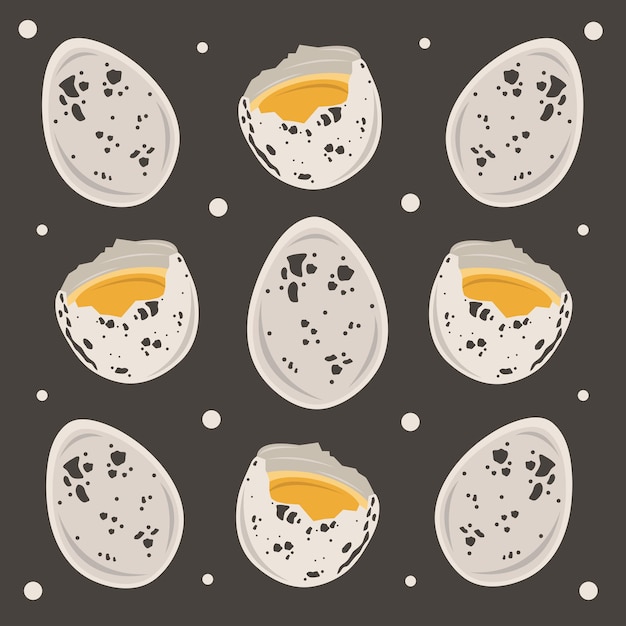 Vector raw quail eggs vector illustration