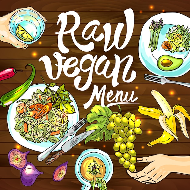 Vector raw vegan