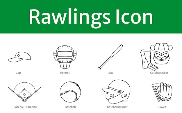 Vettore icona di rawlings illustrazione vettoriale completa