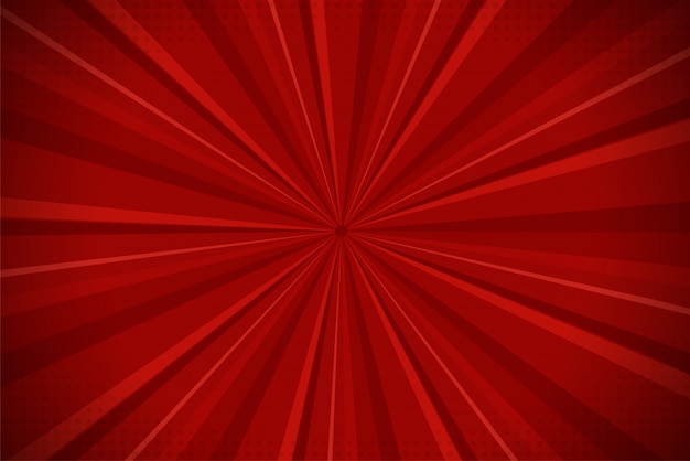 Ray red abstract comic cartoon sunlight background.