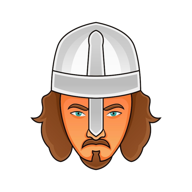 Vector razend viking hoofd mascotte ontwerp