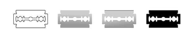 Razor blade icon set isolated vector on white background