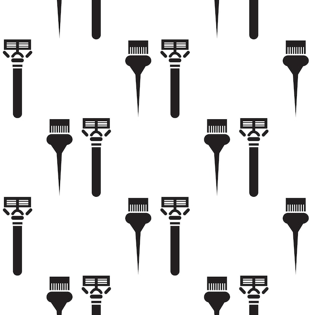 Razor and brush icon illustration