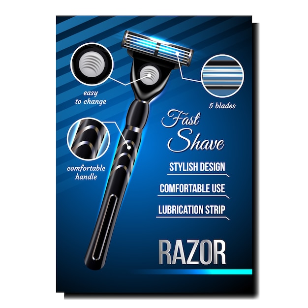 Vector razor for shave creative advertise