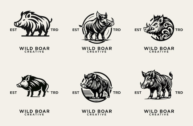 Razorback Boar Wild Hog logo icon design