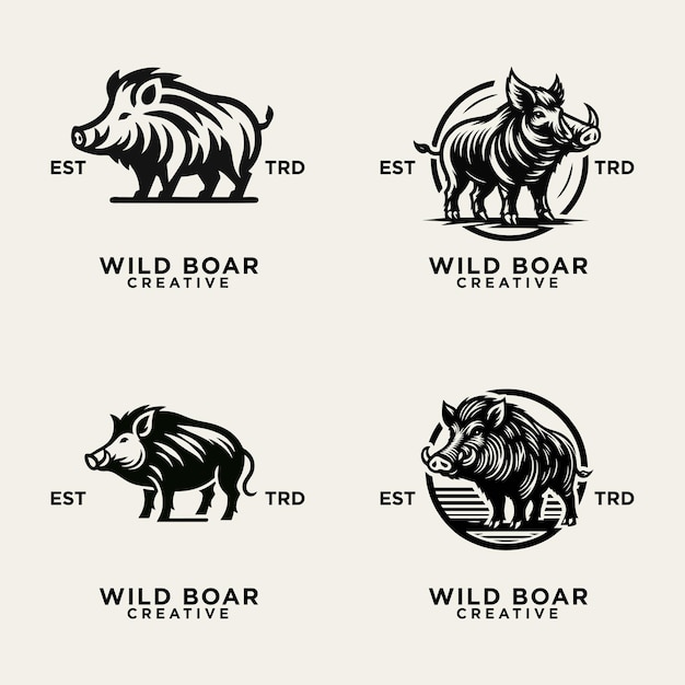 Razorback Boar Wild Hog logo icon design
