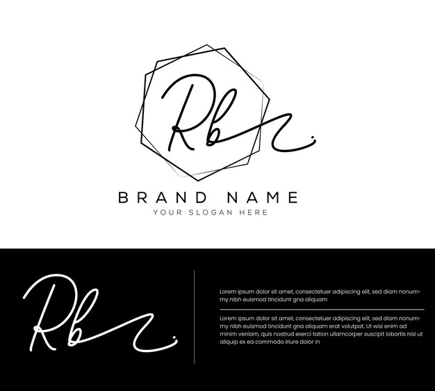 Vector rb initial letter handwriting and signature logo