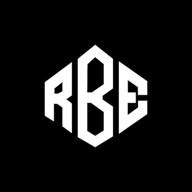 다각형 모양의 RBE 글자 로고 디자인 (RBE 다각형 및 큐브 모양 로고 디자인) RBE 육각형 터 로고 템플릿 (백색과 검은색) RBE 모노그램 비즈니스 및 부동산 로고