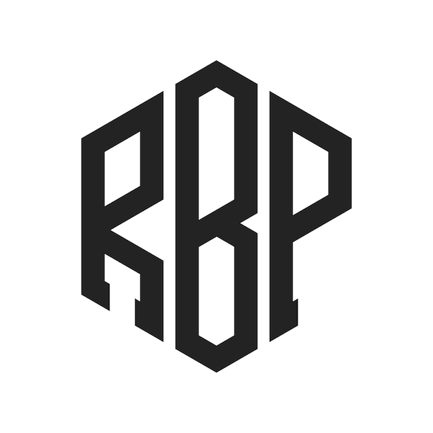 ロゴのデザイン: 文字: RBP モノグラム ロゴは六角形の形を用いて作られています