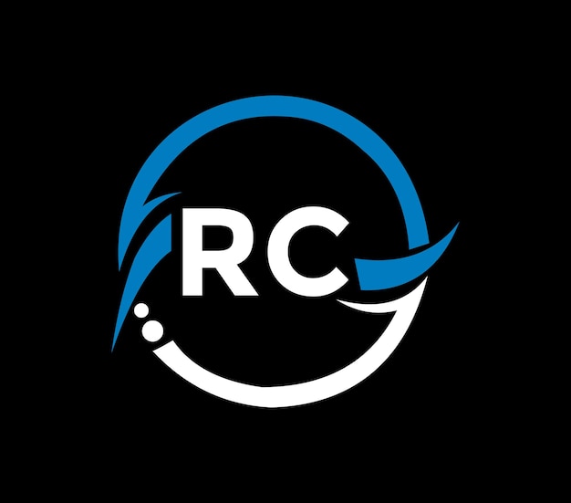 원형 모양의 RC 레터 로고 디자인 RC 원형 및 큐브 모양 로고 디자인 RC 모노그램 비즈니스
