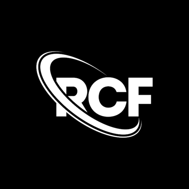 Логотип RCF, буква RCF, дизайн логотипа RCF, инициалы RCF, связанные с кругом и заглавными буквами, логотип монограммы RCF, типография для технологического бизнеса и бренда недвижимости