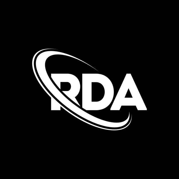 Rda logo rda lettera rda lettera logo design iniziali rda logo collegato con cerchio e maiuscolo monogramma logo rda tipografia per il business tecnologico e il marchio immobiliare