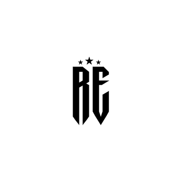 RE monogram logo ontwerp letter tekst naam symbool monochroom logo alfabet karakter eenvoudig logo
