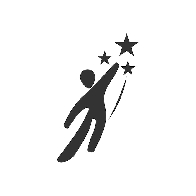 Достичь шаблона логотипа мечты Иконка Иллюстрация Фирменный стиль Изолированная и плоская иллюстрация Векторная графика