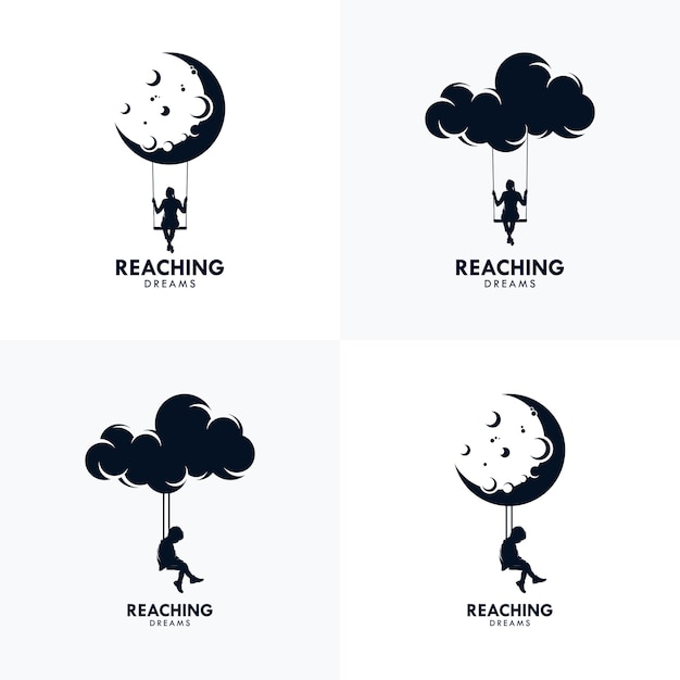 Vector reaching dreams logo design template