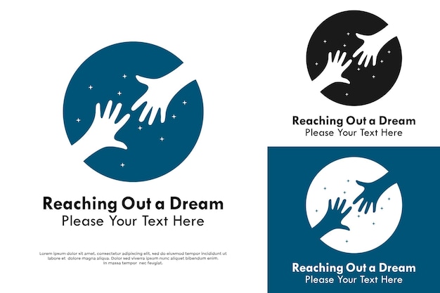 reaching out a dream logo template illustration